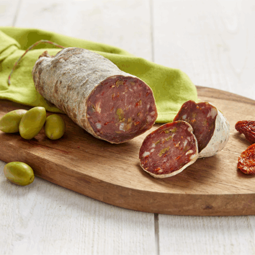 Saucisson sec aux Olives vertes et Tomates séchées